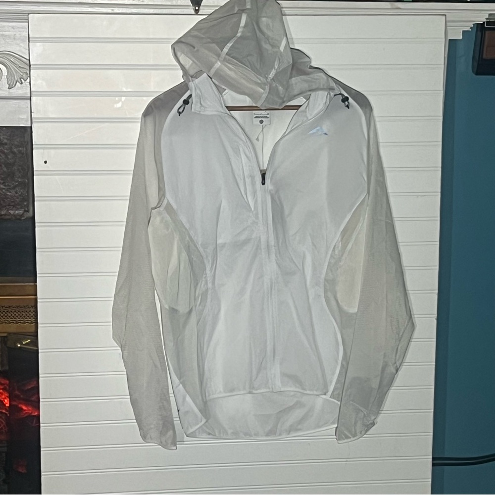 Nike Trail Move to Zero Pack In Pack Out White Windbreaker Jacket Size Small